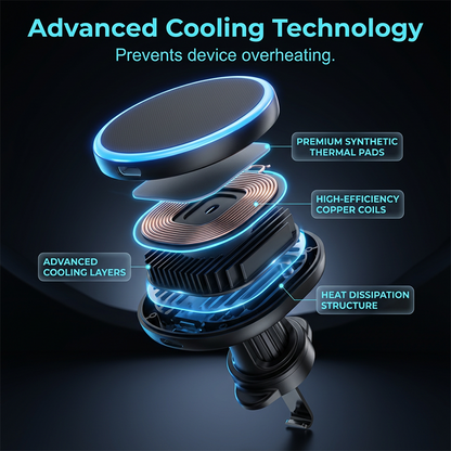🔥Hot sale 30% OFF🔥15W Magnetic Wireless Car Charger with Ambient Light