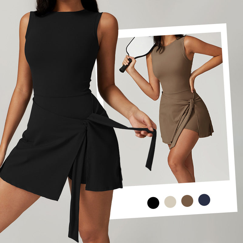 Women’s Solid Knot Wrap Sports Jumpsuits