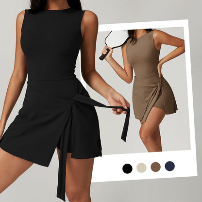 Women’s Solid Knot Wrap Sports Jumpsuits