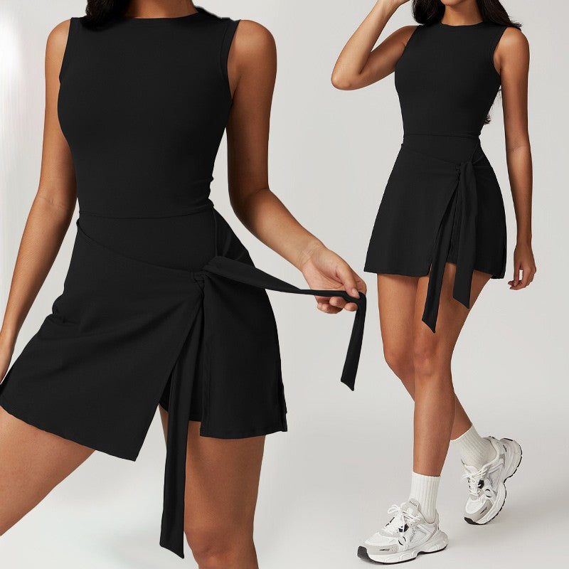 Women’s Solid Knot Wrap Sports Jumpsuits