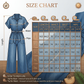 ✨30% SALE ✨Women's Collared Tie-Waist Wide-Leg Denim Jumpsuit