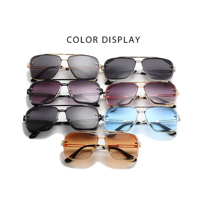 📢📢40% OFF !! ⏰Men's Retro Double Bridge Metal Frame Sunglasses