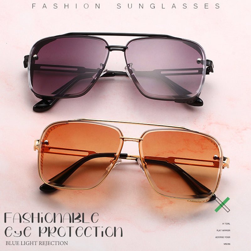 📢📢40% OFF !! ⏰Men's Retro Double Bridge Metal Frame Sunglasses