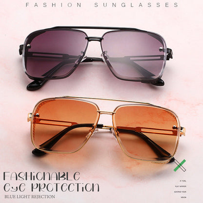 📢📢40% OFF !! ⏰Men's Retro Double Bridge Metal Frame Sunglasses