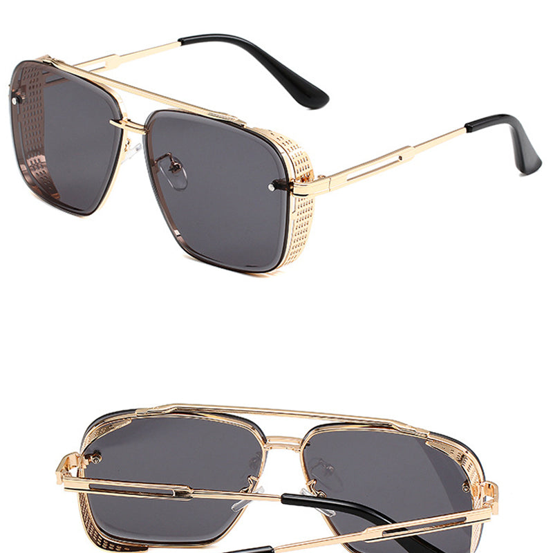 📢📢40% OFF !! ⏰Men's Retro Double Bridge Metal Frame Sunglasses