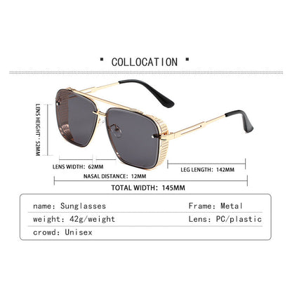 📢📢40% OFF !! ⏰Men's Retro Double Bridge Metal Frame Sunglasses