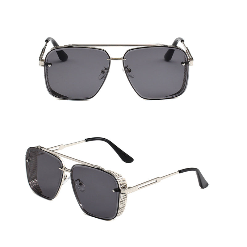 📢📢40% OFF !! ⏰Men's Retro Double Bridge Metal Frame Sunglasses