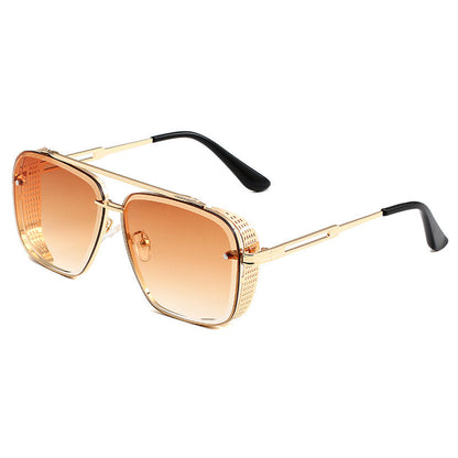📢📢40% OFF !! ⏰Men's Retro Double Bridge Metal Frame Sunglasses
