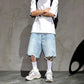 FREE SHIPPING -Men's Fashion Loose Fit Denim Shorts with Raw Hem