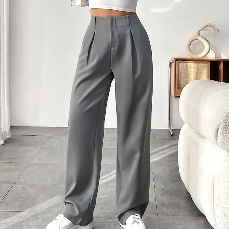 Women’s Solid High Waist Wide-Leg Pants