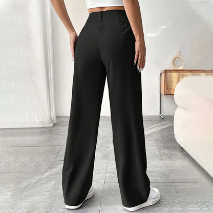 Women’s Solid High Waist Wide-Leg Pants