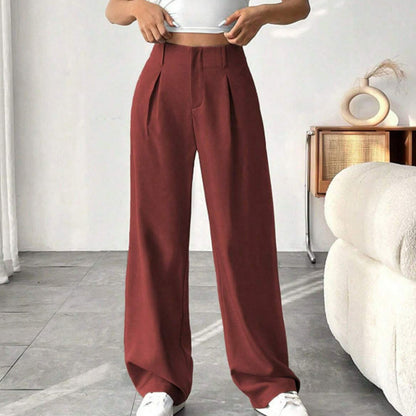 Women’s Solid High Waist Wide-Leg Pants