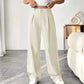 Women’s Solid High Waist Wide-Leg Pants