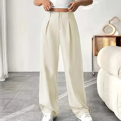 Women’s Solid High Waist Wide-Leg Pants