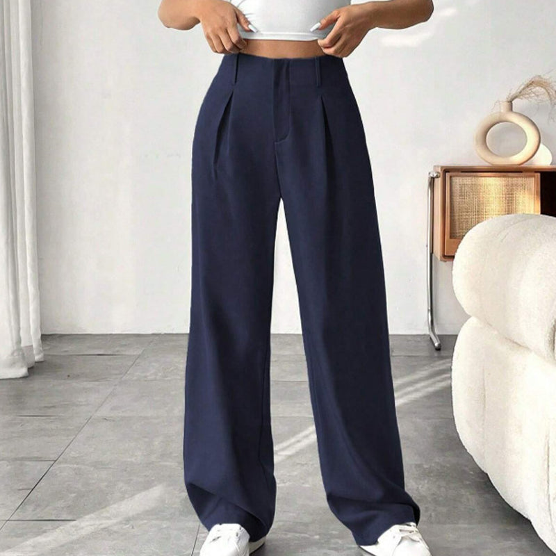 Women’s Solid High Waist Wide-Leg Pants