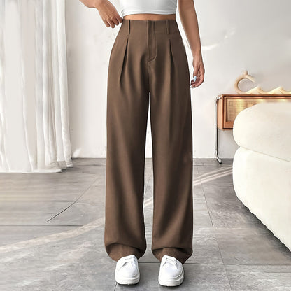 Women’s Solid High Waist Wide-Leg Pants