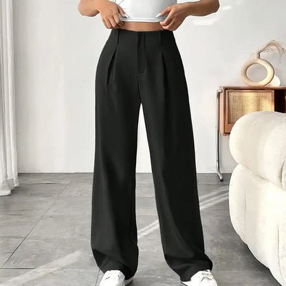 Women’s Solid High Waist Wide-Leg Pants