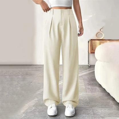 Women’s Solid High Waist Wide-Leg Pants