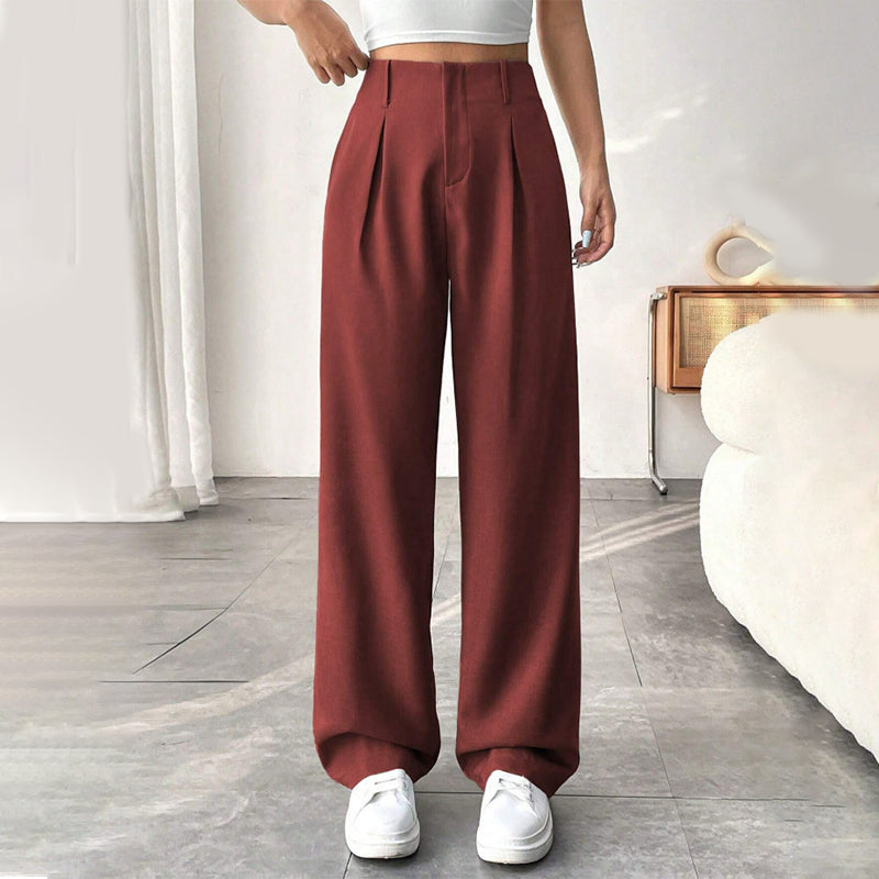 Women’s Solid High Waist Wide-Leg Pants