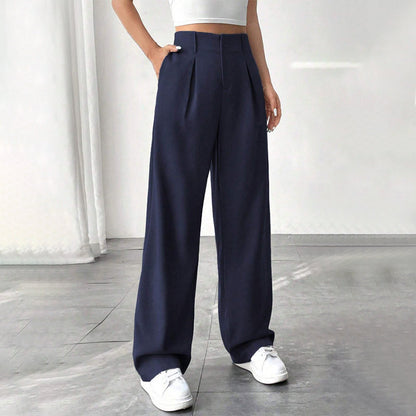 Women’s Solid High Waist Wide-Leg Pants