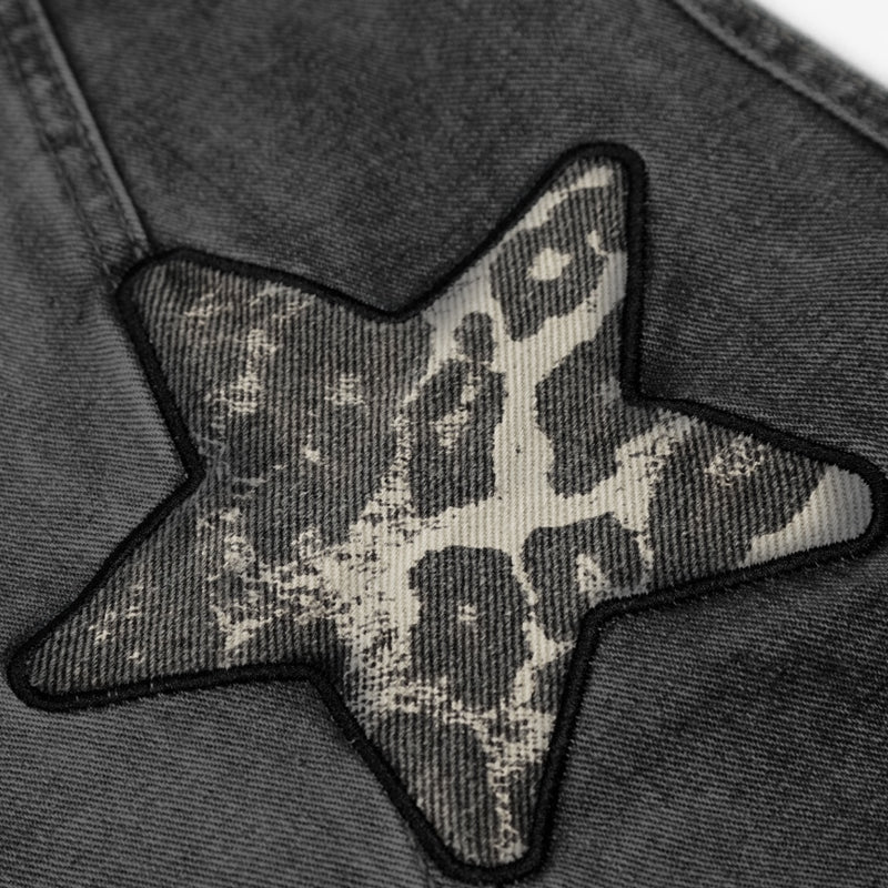 Unisex Star Patch Baggy Jeans