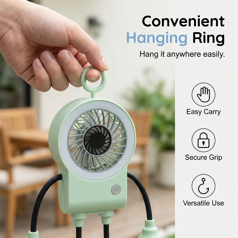 Flexible Robot Desk Fan with LED Light