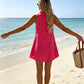 Women's Ruffle Trim Button-Front Mini Dress