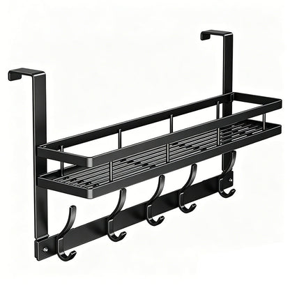 🔥 Over The Door Hooks with Storage Basket