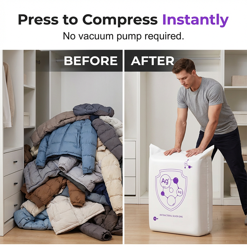 ⏳Time-Limited Special⏰Buy 2 Get 1 Free✨🧺 Instantly Free Up Closet Space – Press & Compress Storage Bags