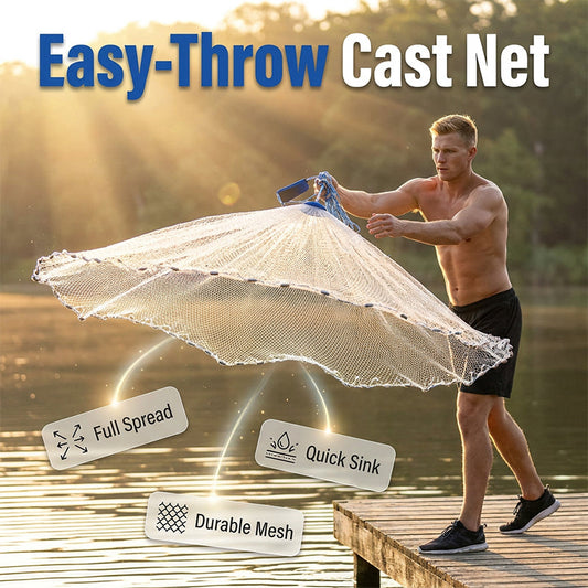 ⏳Time-Limited Special⏰🐟Easy-Throw Cast Net – Heavy-Duty Mesh, Rapid Sinking & Versatile – For Freshwater & Saltwater