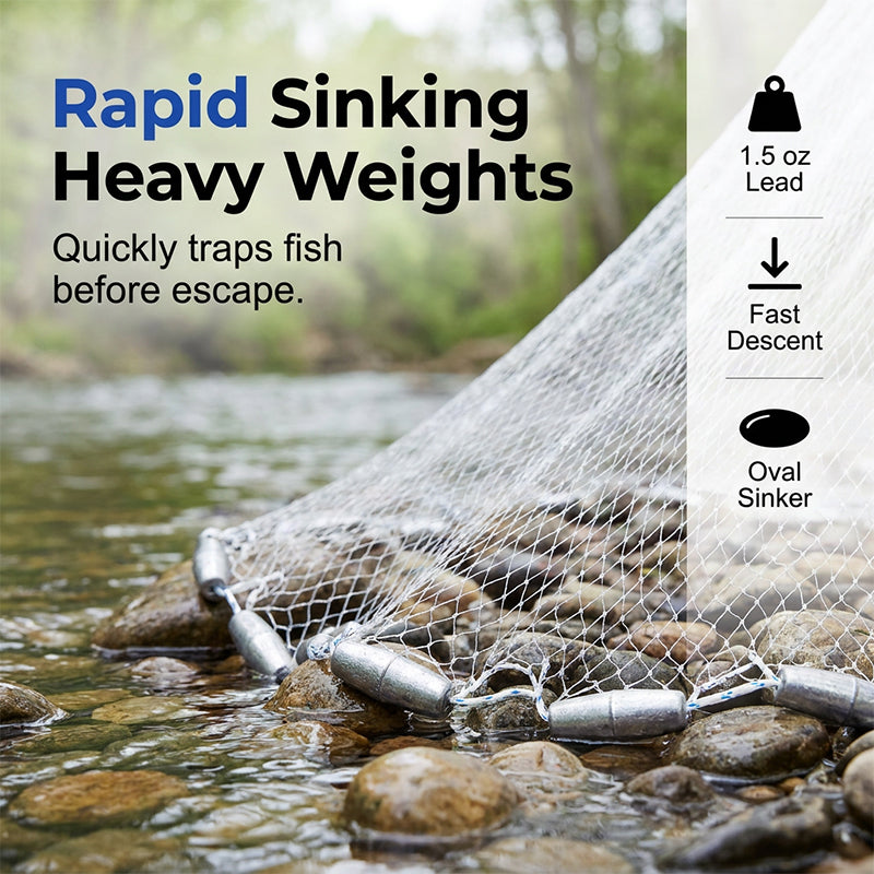 ⏳Time-Limited Special⏰🐟Easy-Throw Cast Net – Heavy-Duty Mesh, Rapid Sinking & Versatile – For Freshwater & Saltwater