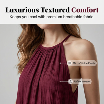 Women's Halter Neck Sleeveless Wide-Leg Jumpsuit