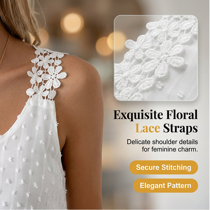 🔥Summer Bestseller🔥 Elegant Dot Lace Strap Tank Top
