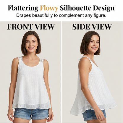 🔥Summer Bestseller🔥 Elegant Dot Lace Strap Tank Top