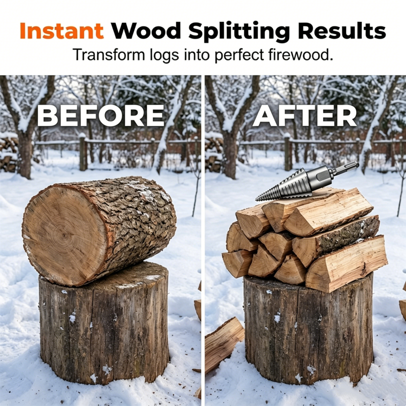 Heavy-Duty Firewood Splitting Drill Bit Set