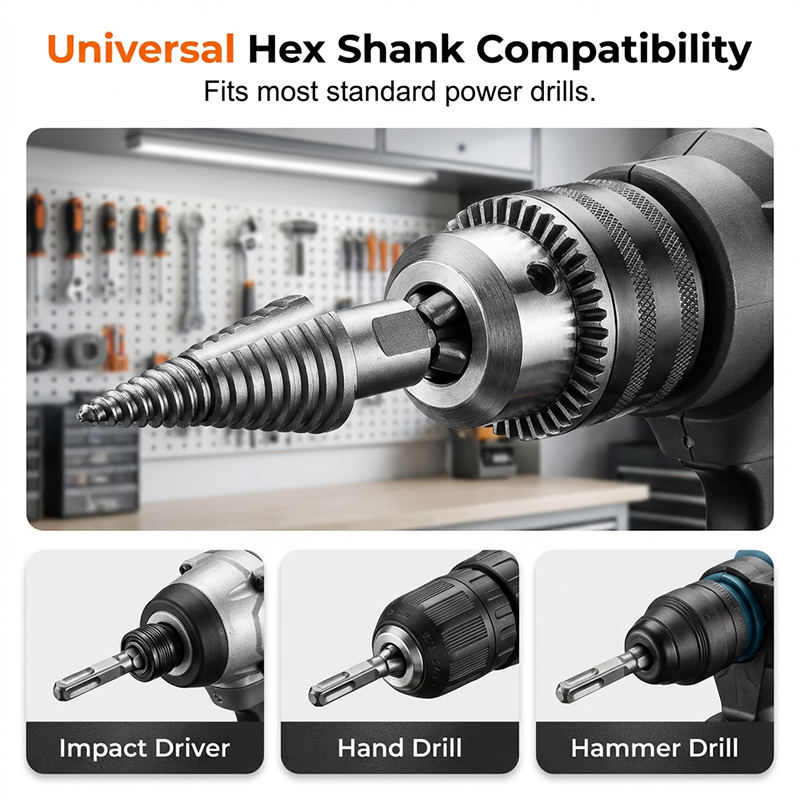 Heavy-Duty Firewood Splitting Drill Bit Set
