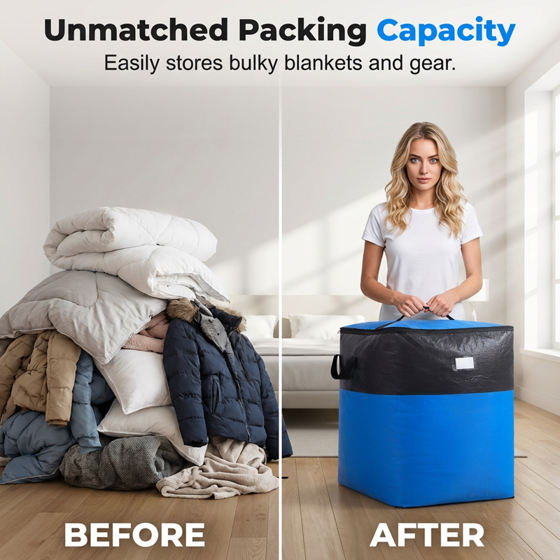 📦Buy 2 Get 1 Free NOW! 🧳 Collapsible Storage and Moving Bag – Heavy-duty handles & zippered closure 🏠