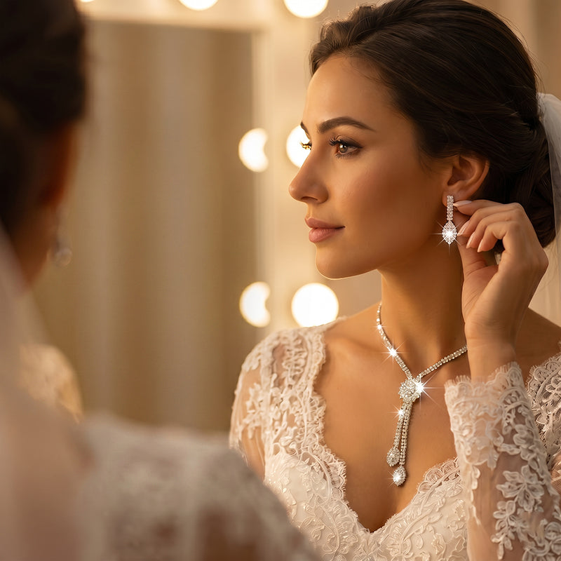 ⏳Time-Limited Special⏰Women's Zircon Flower Jewelry Set – Elegant, Sparkling, Ready-to-Gift 💎