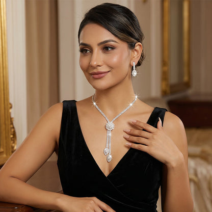 ⏳Time-Limited Special⏰Women's Zircon Flower Jewelry Set – Elegant, Sparkling, Ready-to-Gift 💎