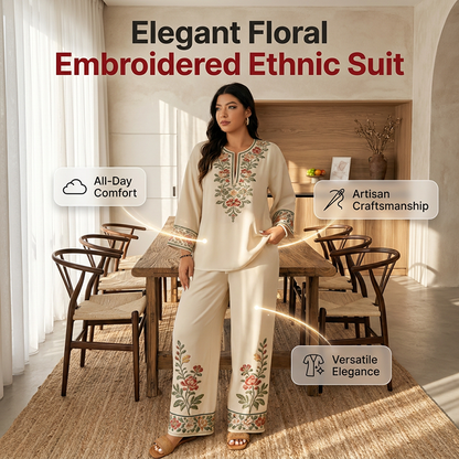 Women's Long Sleeve Blouse & Wide-Leg Pants Set