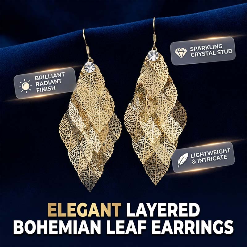 ⏳Time-Limited Special⏰Women's Elegant Cascading Hollow Leaf Earrings👂🍃
