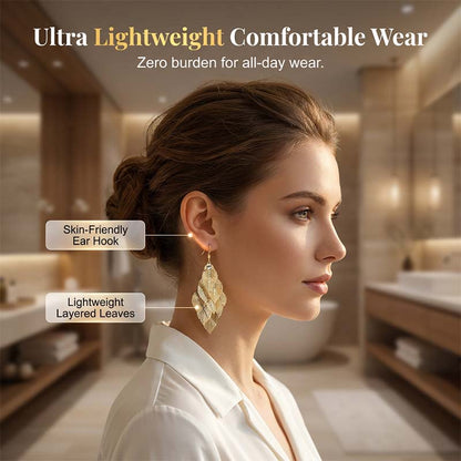 ⏳Time-Limited Special⏰Women's Elegant Cascading Hollow Leaf Earrings👂🍃