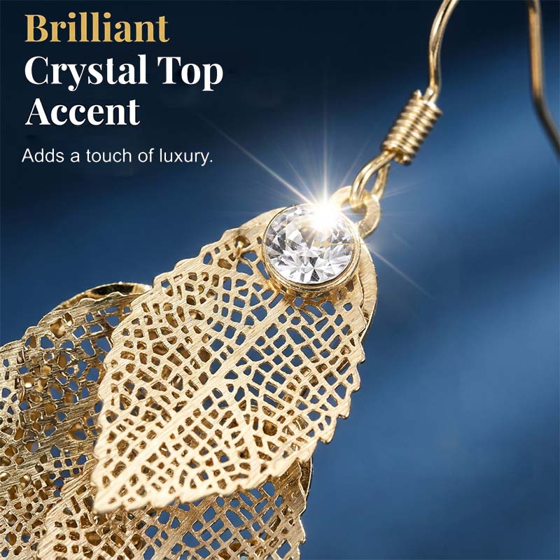 ⏳Time-Limited Special⏰Women's Elegant Cascading Hollow Leaf Earrings👂🍃