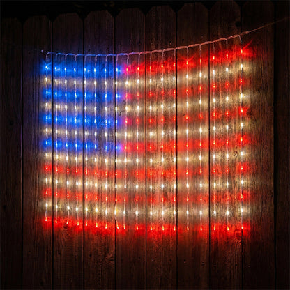 ❤️LIMITED-TIME 50% OFF! ✨ Patriotic Flag Net Lights – USB, Waterproof, 50,000-Hour ✨