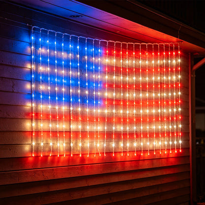 ❤️LIMITED-TIME 50% OFF! ✨ Patriotic Flag Net Lights – USB, Waterproof, 50,000-Hour ✨