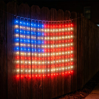 ❤️LIMITED-TIME 50% OFF! ✨ Patriotic Flag Net Lights – USB, Waterproof, 50,000-Hour ✨