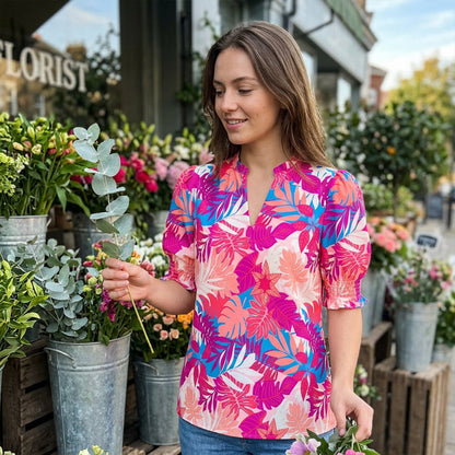 ⏳Time-Limited Special⏰Women’s Casual Floral Short Sleeve Shirt