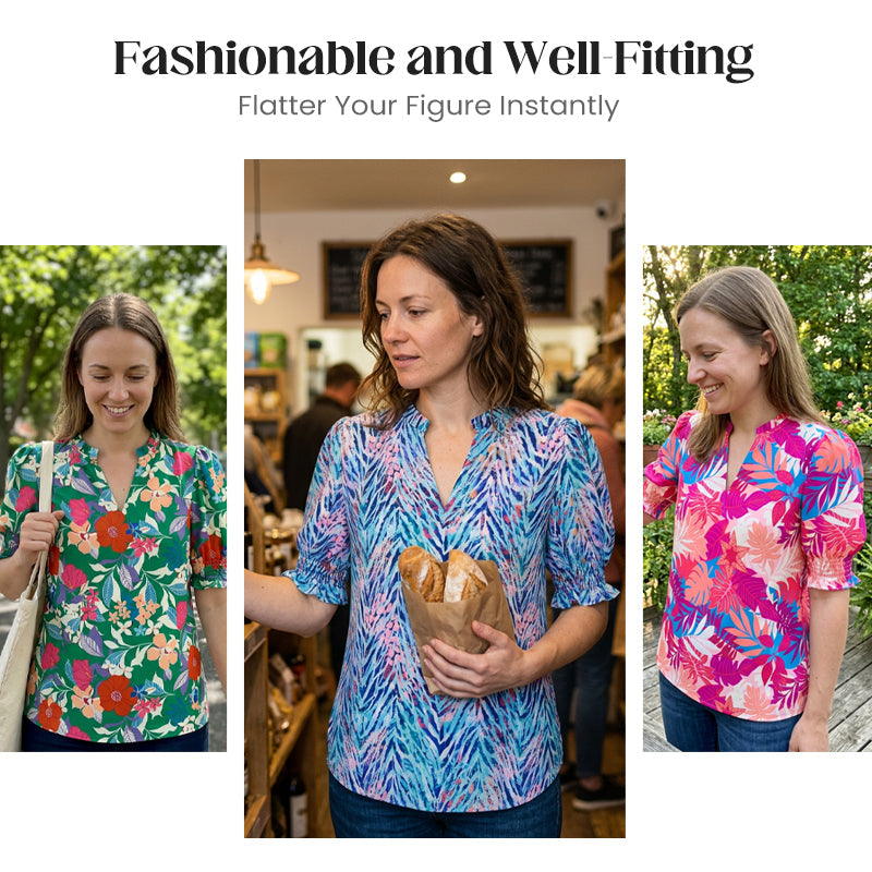 ⏳Time-Limited Special⏰Women’s Casual Floral Short Sleeve Shirt