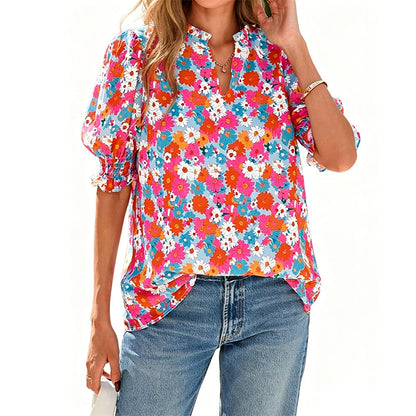 ⏳Time-Limited Special⏰Women’s Casual Floral Short Sleeve Shirt
