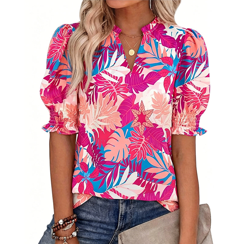 ⏳Time-Limited Special⏰Women’s Casual Floral Short Sleeve Shirt